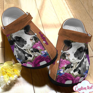 Cow Personalized Personalize Clog, Custom Name, Text, Fashion Style For Women, Men, Kid, Print 3D Dairy Cow