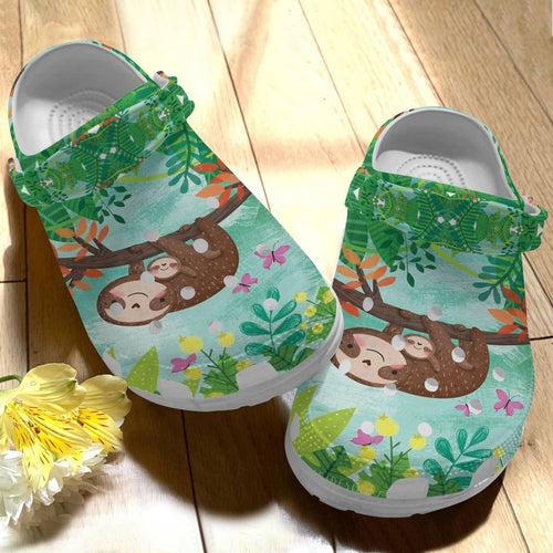 Sloth Personalize Clog, Custom Name, Text, Fashion Style For Women, Men, Kid, Print 3D Chilling Sloth