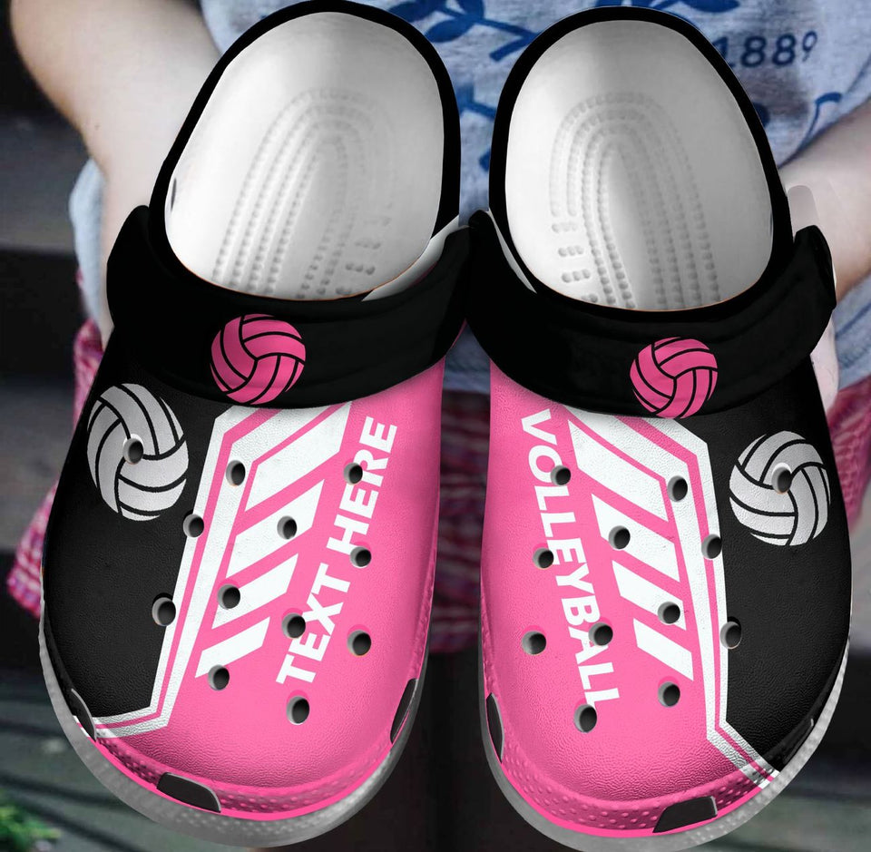 Volleyball Personalize Clog, Custom Name, Text, Fashion Style For Women, Men, Kid, Print 3D Rock The Game