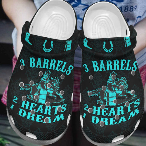 Horse Personalize Clog, Custom Name, Text, Fashion Style For Women, Men, Kid, Print 3D 2 Hearts 1 Dream