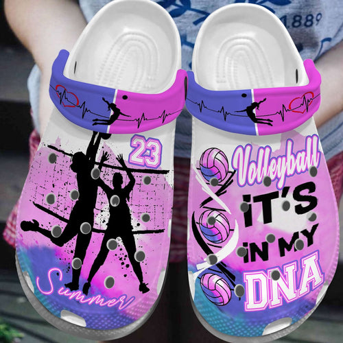 Volleyball Personalize Clog, Custom Name, Text, Fashion Style For Women, Men, Kid, Print 3D It'S In My Dna