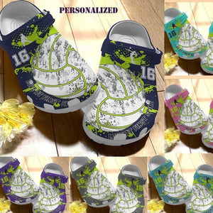 Volleyball Personalize Clog, Custom Name, Text, Fashion Style For Women, Men, Kid, Print 3D Volleyball Lovers Ver 5