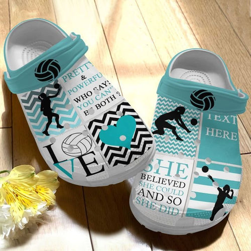 Volleyball Personalize Clog, Custom Name, Text, Fashion Style For Women, Men, Kid, Print 3D Volleyball Is Life