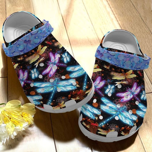 Dragonfly Personalize Clog, Custom Name, Text, Fashion Style For Women, Men, Kid, Print 3D Night Dragonflies