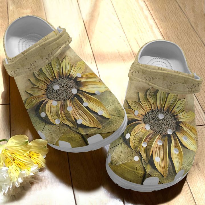 Sunflower Personalize Clog, Custom Name, Text, Fashion Style For Women, Men, Kid, Print 3D I Love Sunflower Ver 1