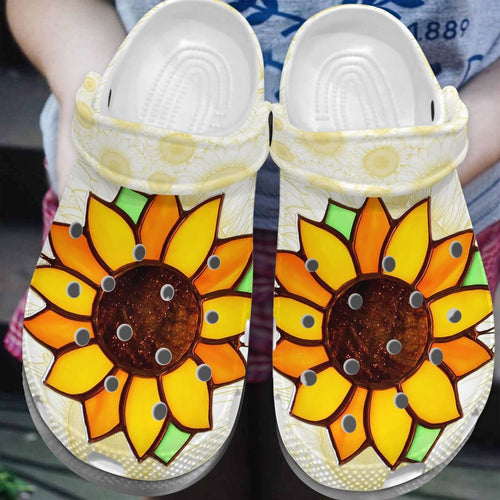 Beautiful Sunflower Personalize Clog, Custom Name, Text, Fashion Style For Women, Men, Kid, Print 3D
