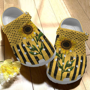 Sunflower Personalize Clog, Custom Name, Text, Fashion Style For Women, Men, Kid, Print 3D Shine Like Sunflowers