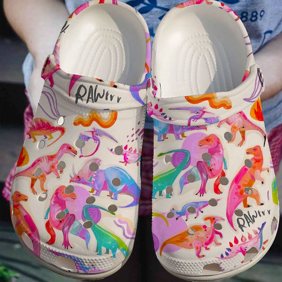 Dinosaur Personalize Clog, Custom Name, Text, Fashion Style For Women, Men, Kid, Print 3D Dino Baby