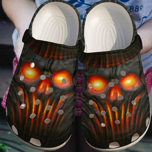 Skull Personalize Clog, Custom Name, Text, Fashion Style For Women, Men, Kid, Print 3D Halloween Night