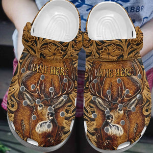 Hunting Personalize Clog, Custom Name, Text, Fashion Style For Women, Men, Kid, Print 3D Personalized Deer Day