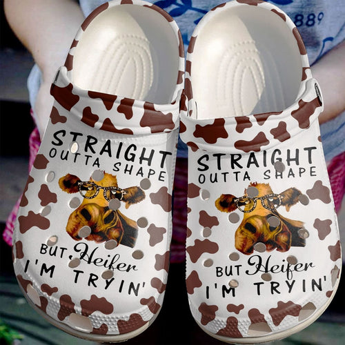 Cow Personalize Clog, Custom Name, Text, Fashion Style For Women, Men, Kid, Print 3D Outta Heifer