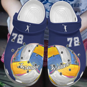 Volleyball Personalized Personalize Clog, Custom Name, Text, Fashion Style For Women, Men, Kid, Print 3D Whitesole Love This Game