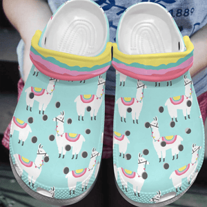 Llama Personalize Clog, Custom Name, Text, Fashion Style For Women, Men, Kid, Print 3D Whitesole Living In Peace