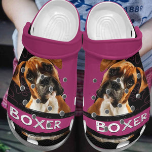 Boxer Personalize Clog, Custom Name, Text, Fashion Style For Women, Men, Kid, Print 3D Boxer In Pink