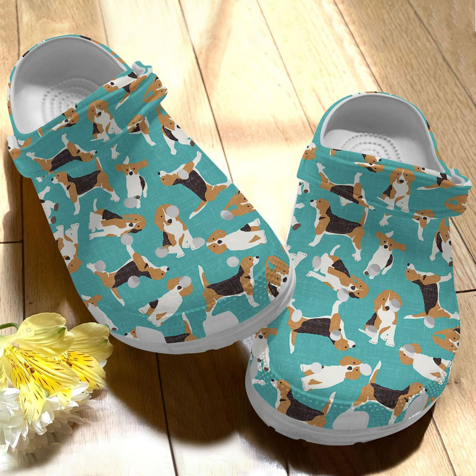 Beagle Personalize Clog, Custom Name, Text, Fashion Style For Women, Men, Kid, Print 3D 5 Colors