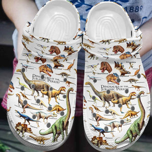Dinosaurs Personalize Clog, Custom Name, Text, Fashion Style For Women, Men, Kid, Print 3D Whitesole