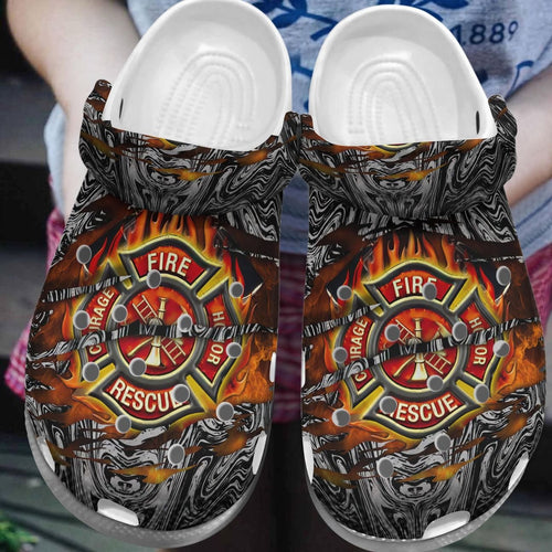 Firefighter Personalize Clog, Custom Name, Text, Fashion Style For Women, Men, Kid, Print 3D Great Firefighter