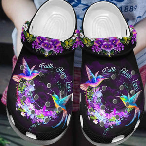 Hummingbird Personalize Clog, Custom Name, Text, Fashion Style For Women, Men, Kid, Print 3D Faith Love Hope