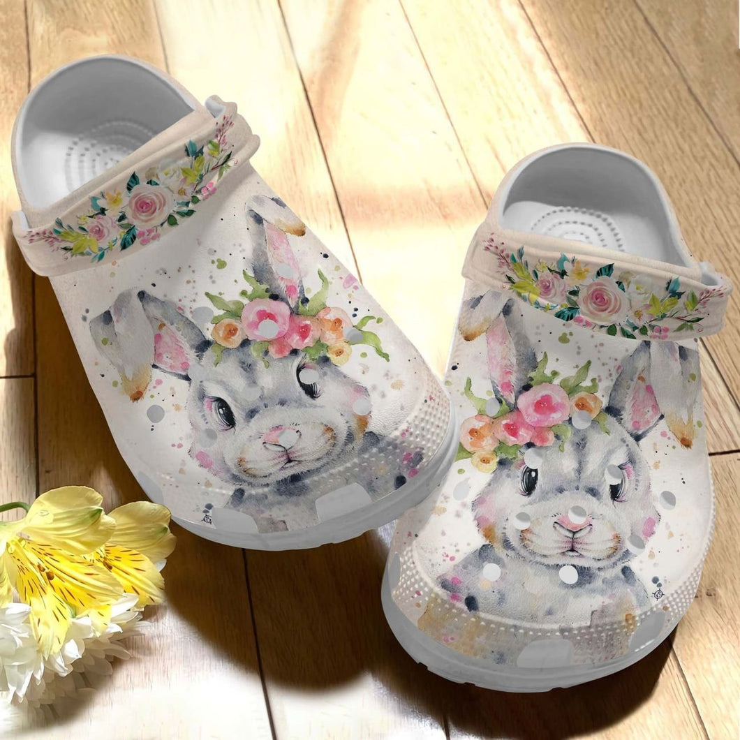 Cute Rabbit Personalize Clog, Custom Name, Text, Fashion Style For Women, Men, Kid, Print 3D