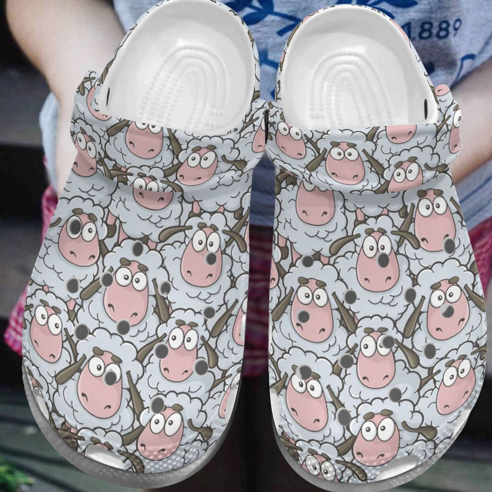 Sheep Personalize Clog, Custom Name, Text, Fashion Style For Women, Men, Kid, Print 3D Full Of Sheep
