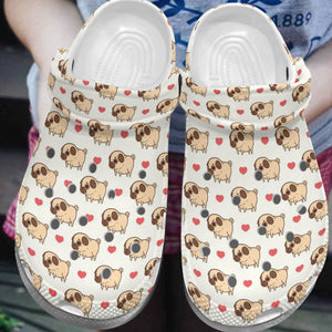 Pug Personalize Clog, Custom Name, Text, Fashion Style For Women, Men, Kid, Print 3D Lovely Pug
