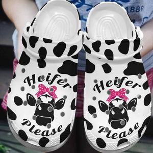 Cow Personalize Clog, Custom Name, Text, Fashion Style For Women, Men, Kid, Print 3D Heifer Please