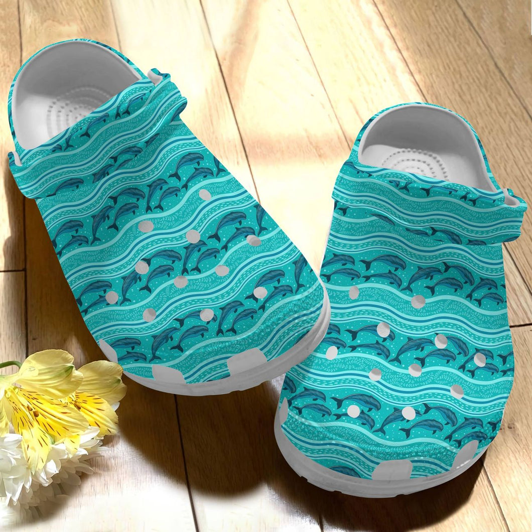 Dolphin Personalize Clog, Custom Name, Text, Fashion Style For Women, Men, Kid, Print 3D Dolphin Pattern