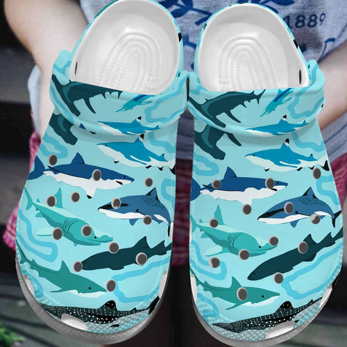 Shark Personalize Clog, Custom Name, Text, Fashion Style For Women, Men, Kid, Print 3D Into The Sea Art
