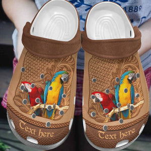 Parrots Personalize Clog, Custom Name, Text, Fashion Style For Women, Men, Kid, Print 3D Personalized Colorful Parrots