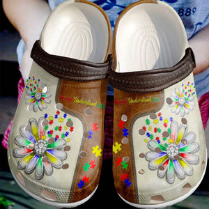 Autism Personalize Clog, Custom Name, Text, Fashion Style For Women, Men, Kid, Print 3D Accept Understand Love