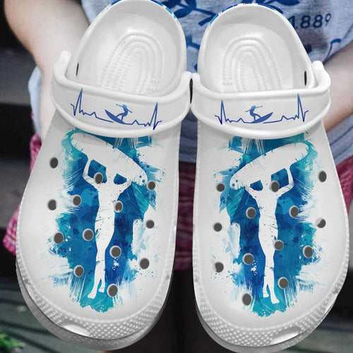Surfing Personalize Clog, Custom Name, Text, Fashion Style For Women, Men, Kid, Print 3D Surfing Watercolor