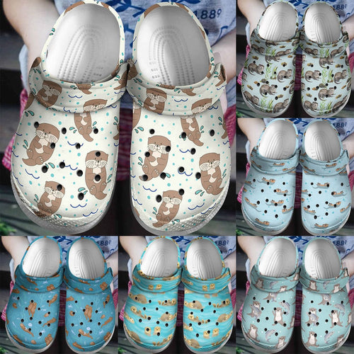Otter Personalize Clog, Custom Name, Text, Fashion Style For Women, Men, Kid, Print 3D Otter Collection