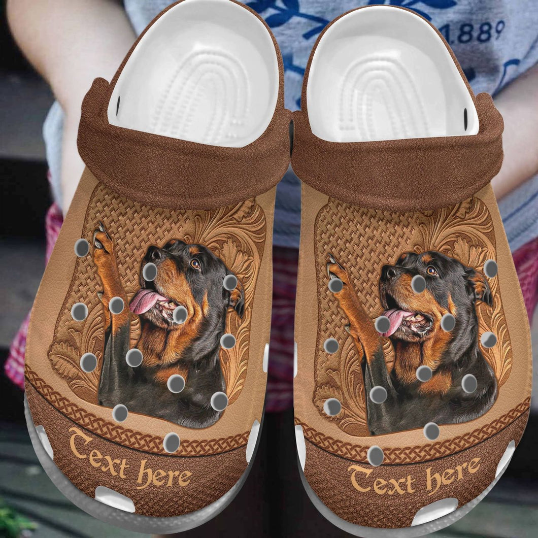 Rottweiler Personalize Clog, Custom Name, Text, Fashion Style For Women, Men, Kid, Print 3D Personalized Cute Rottweiler