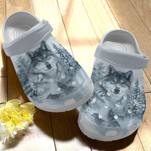 Wolf Personalize Clog, Custom Name, Text, Fashion Style For Women, Men, Kid, Print 3D Beautiful Wolf