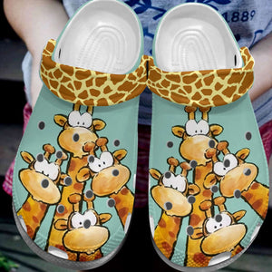 Giraffe Personalize Clog, Custom Name, Text, Fashion Style For Women, Men, Kid, Print 3D Little Cute Giraffes