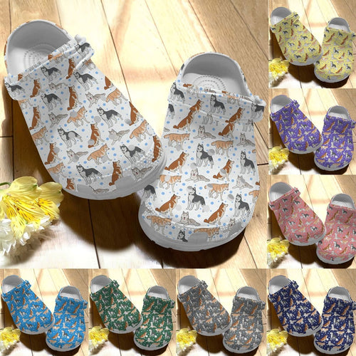 Husky Personalize Clog, Custom Name, Text, Fashion Style For Women, Men, Kid, Print 3D Color Series