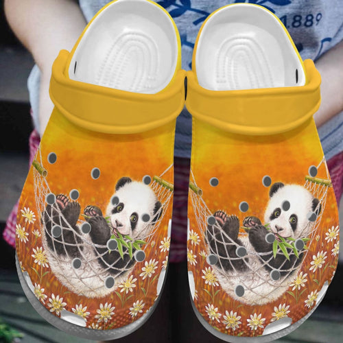 Panda Personalize Clog, Custom Name, Text, Fashion Style For Women, Men, Kid, Print 3D Baby Panda