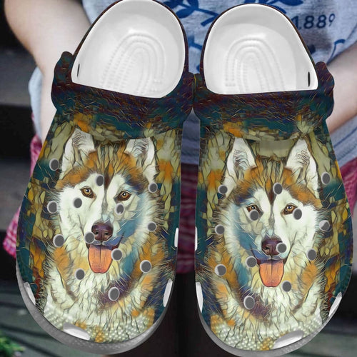 Husky Personalize Clog, Custom Name, Text, Fashion Style For Women, Men, Kid, Print 3D Husky Lovers