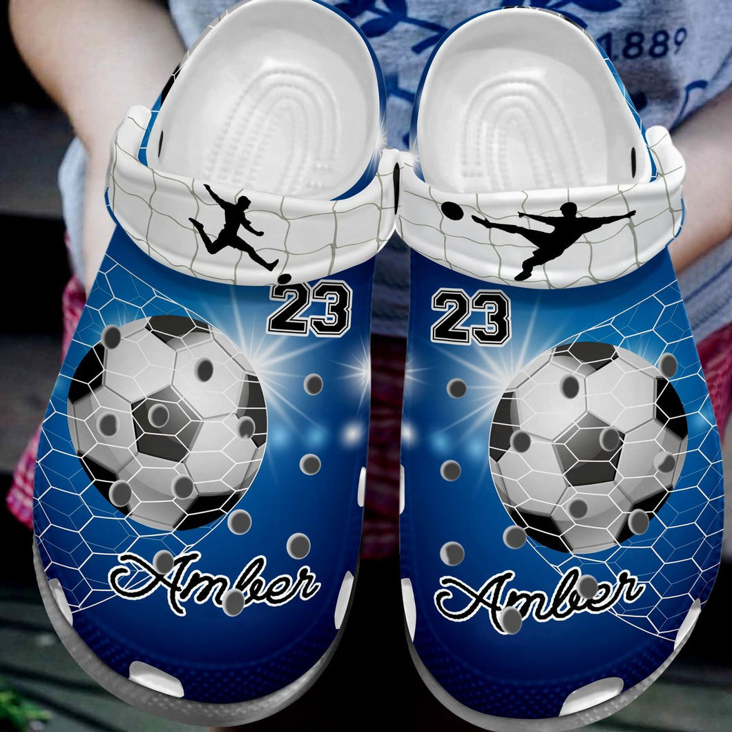 Soccer Personalize Clog, Custom Name, Text, Fashion Style For Women, Men, Kid, Print 3D Spotlight