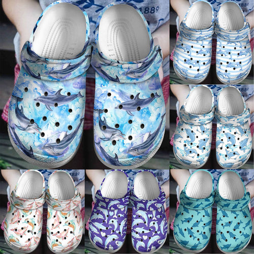 Dolphin Personalize Clog, Custom Name, Text, Fashion Style For Women, Men, Kid, Print 3D Dolphin Collection