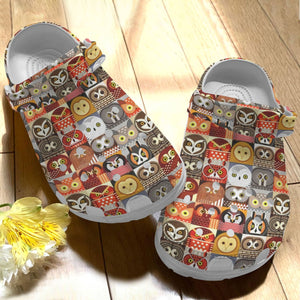 Owl Personalize Clog, Custom Name, Text, Fashion Style For Women, Men, Kid, Print 3D Colorful Vintage Pattern