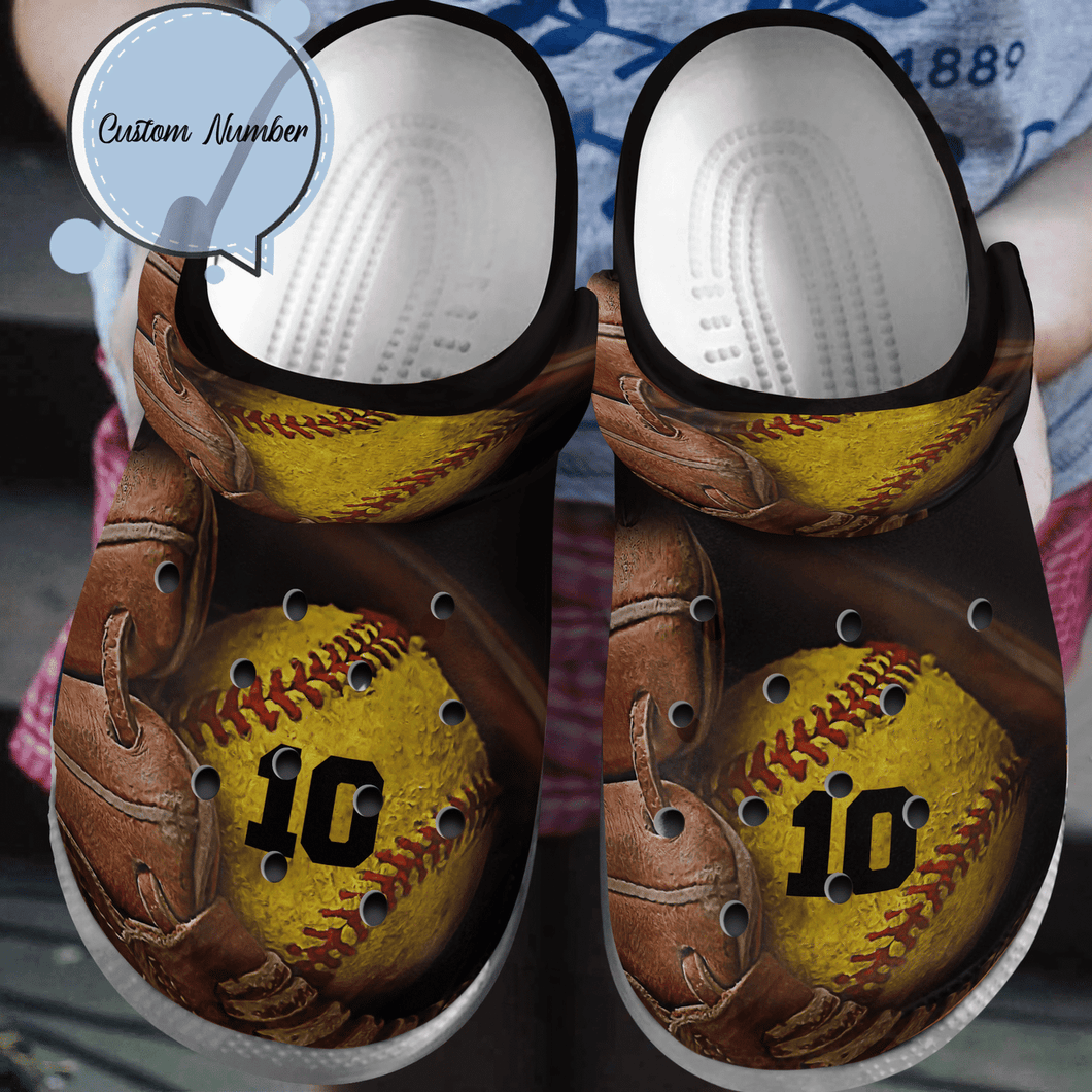 Softball Personalize Clog, Custom Name, Text, Fashion Style For Women, Men, Kid, Print 3D Awesome Sport