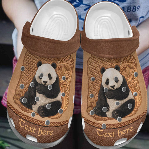 Panda Personalize Clog, Custom Name, Text, Fashion Style For Women, Men, Kid, Print 3D Personalized Cute Panda