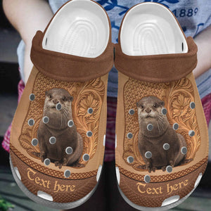 Otter Personalize Clog, Custom Name, Text, Fashion Style For Women, Men, Kid, Print 3D Personalized Cute Otter