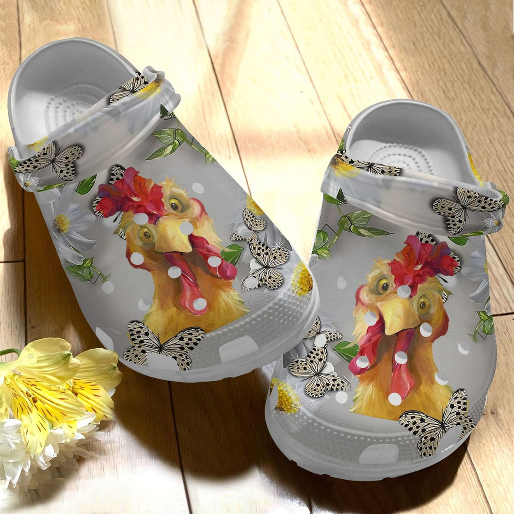 Chicken Personalize Clog, Custom Name, Text, Fashion Style For Women, Men, Kid, Print 3D Cool Chicken