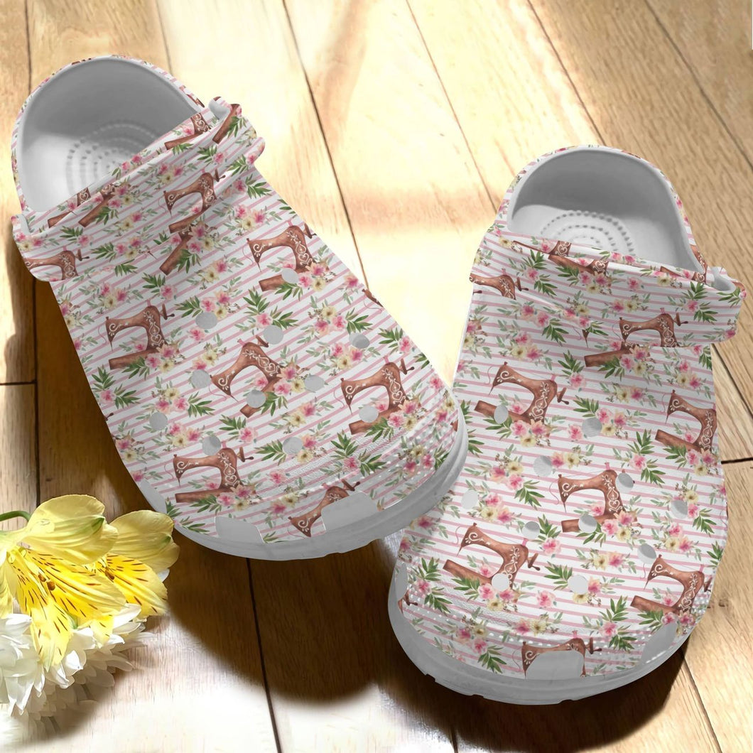 Sewing Personalize Clog, Custom Name, Text, Fashion Style For Women, Men, Kid, Print 3D Tropical Sewing Pattern