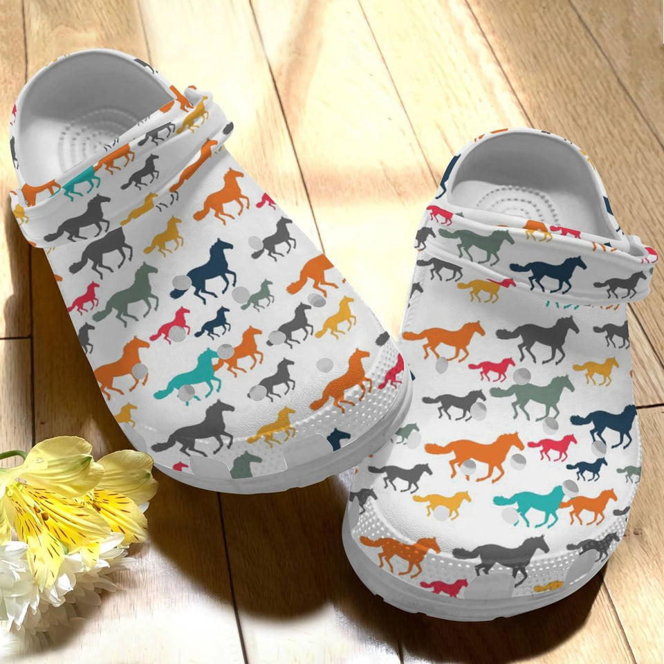 Horse Personalize Clog, Custom Name, Text, Fashion Style For Women, Men, Kid, Print 3D Horse V5