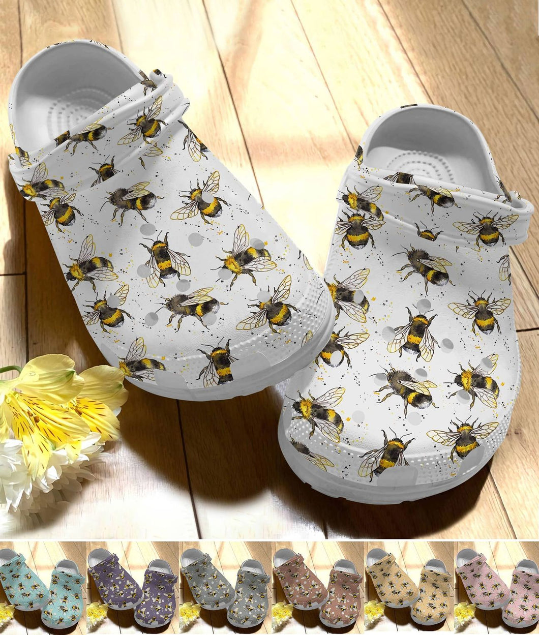 Bee Personalize Clog, Custom Name, Text, Fashion Style For Women, Men, Kid, Print 3D Bee Art Tvq7