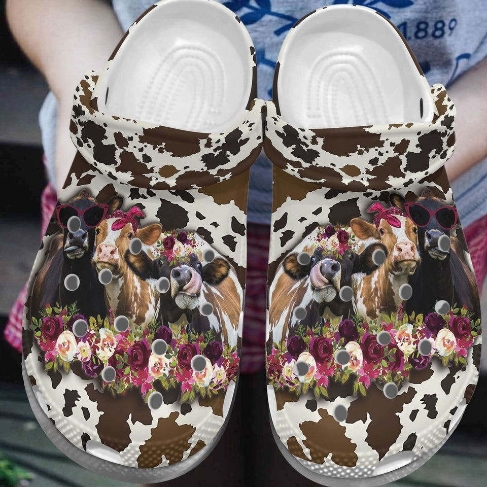 Cow Personalize Clog, Custom Name, Text, Fashion Style For Women, Men, Kid, Print 3D Lovely Cows