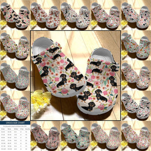 Dog Personalize Clog, Custom Name, Text, Fashion Style For Women, Men, Kid, Print 3D Dogs & Floral Pattern
